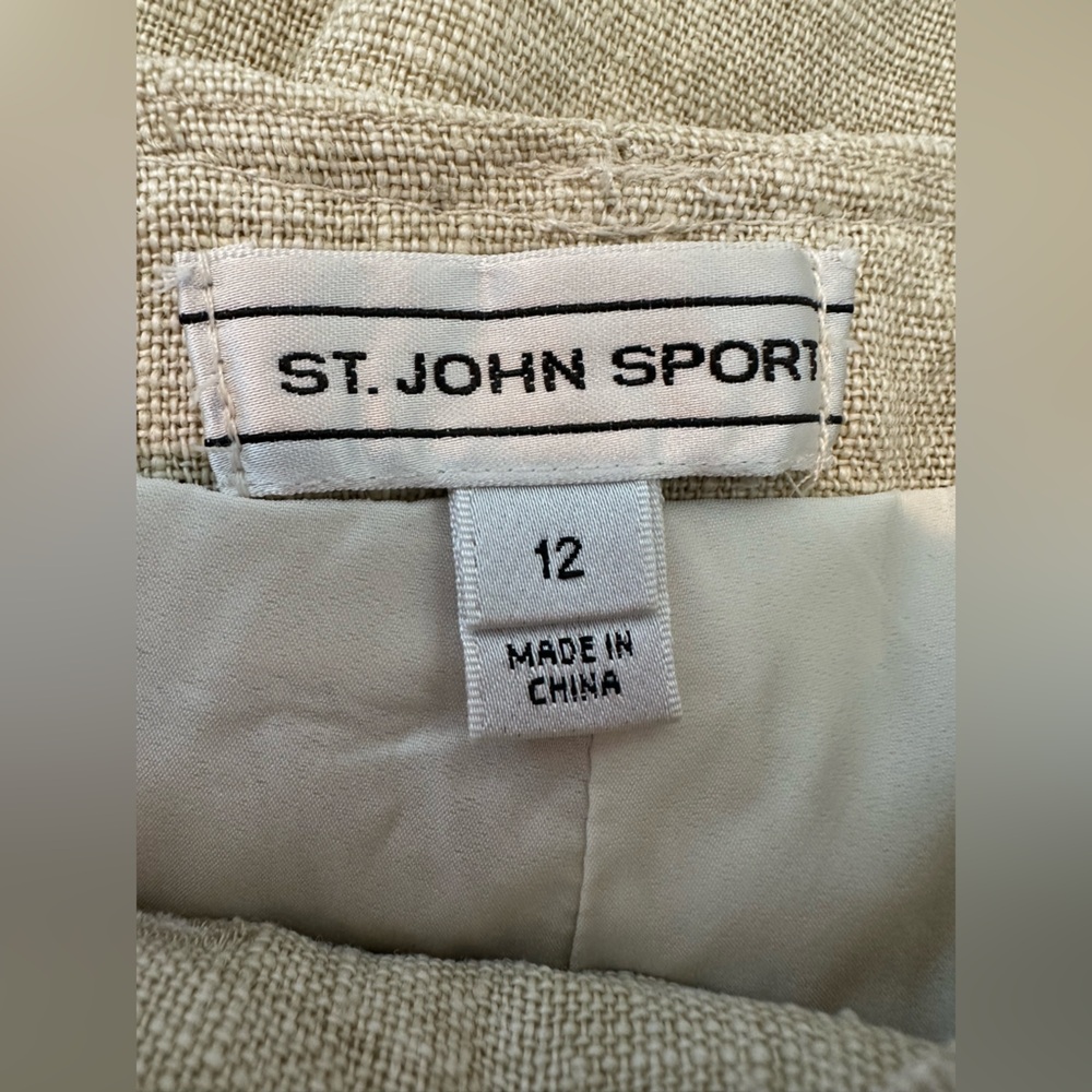 St. John Sport Women’s Linen Beige Shorts (Size 12) - Picture 5 of 11